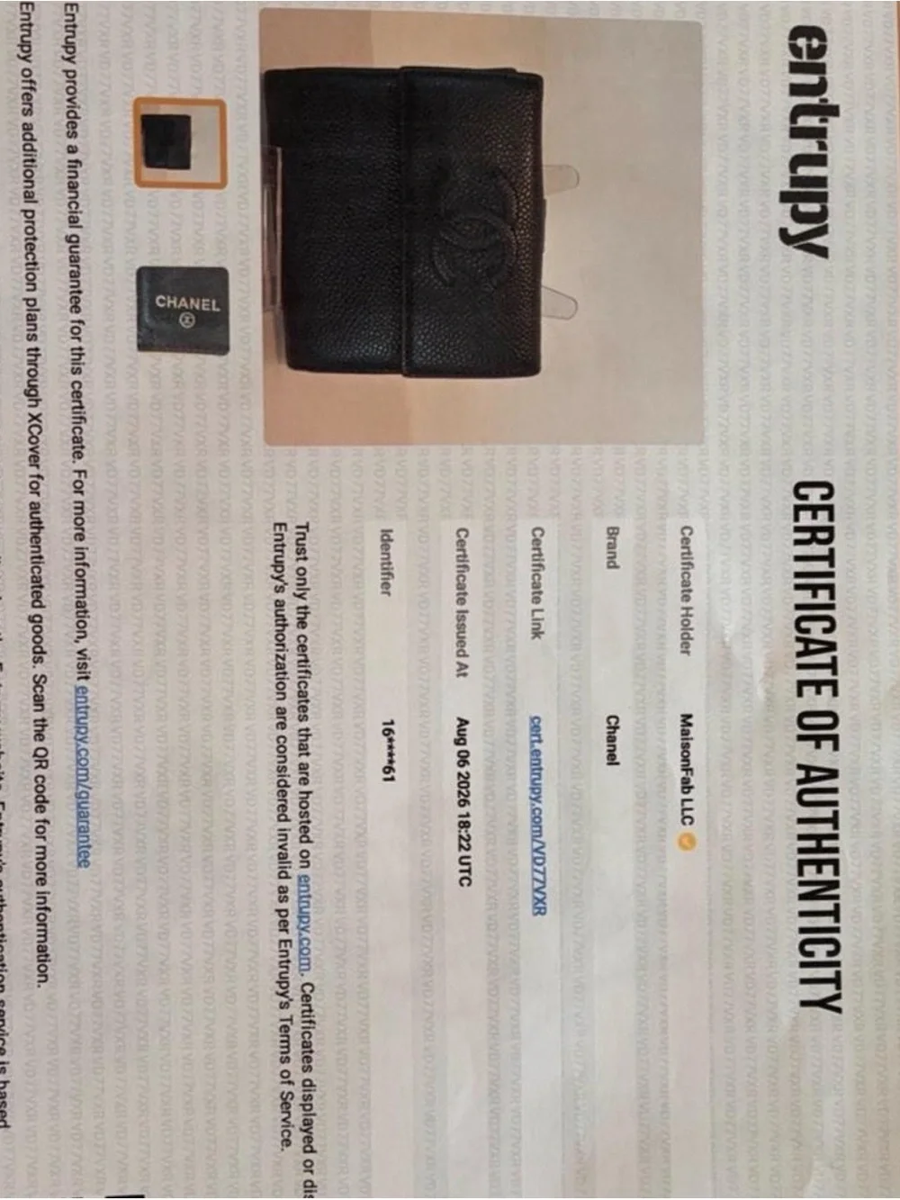 Navy CHANEL Caviar Wallet (Entrupy Verified) with Box